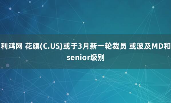 利鸿网 花旗(C.US)或于3月新一轮裁员 或波及MD和senior级别